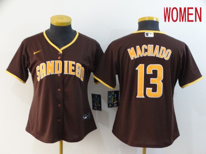 Women San Diego Padres #13 Machado brown Nike Game MLB Jerseys